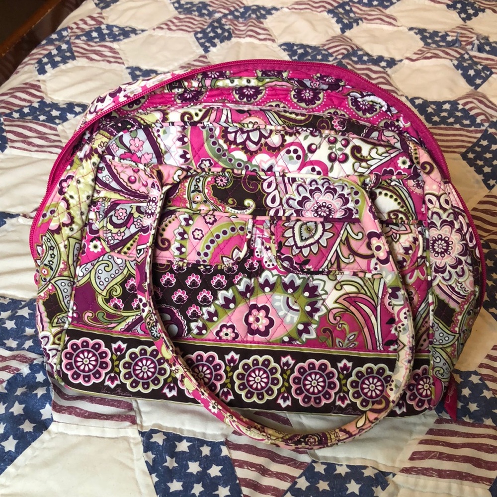 Vera Bradley pink paisley bowler bag